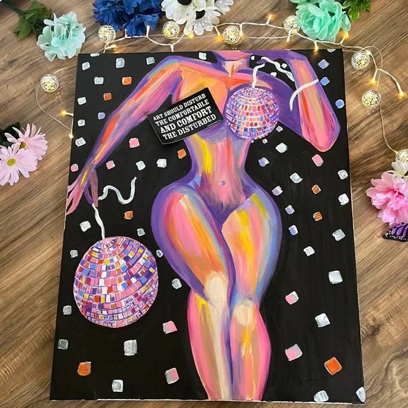 Hand Made Human Form Disco Ball Painting