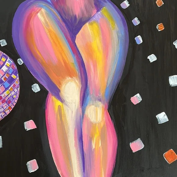 Hand Made Human Form Disco Ball Painting