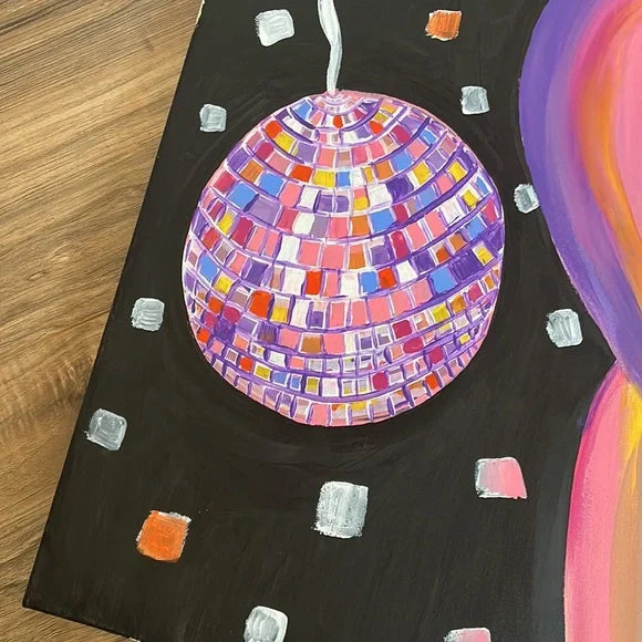 Hand Made Human Form Disco Ball Painting