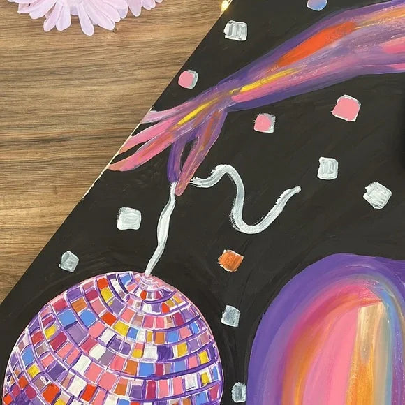 Hand Made Human Form Disco Ball Painting