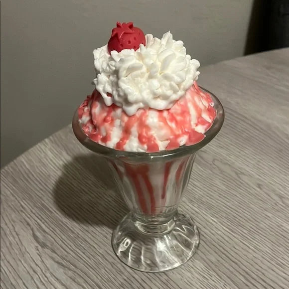 Handmade Strawberry Sundae Candle Décor