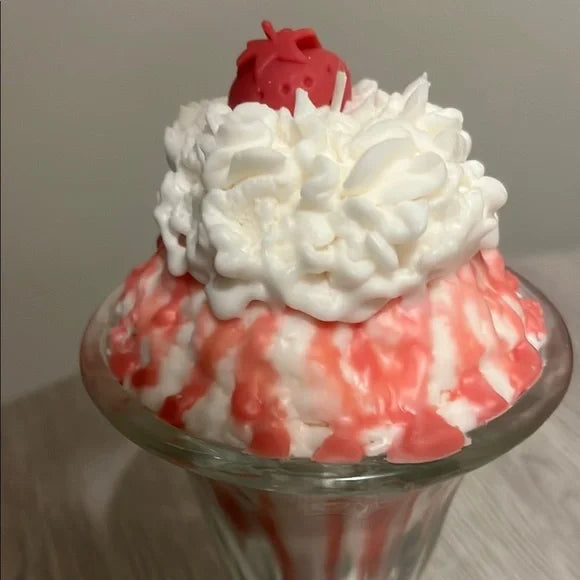 Handmade Strawberry Sundae Candle Décor