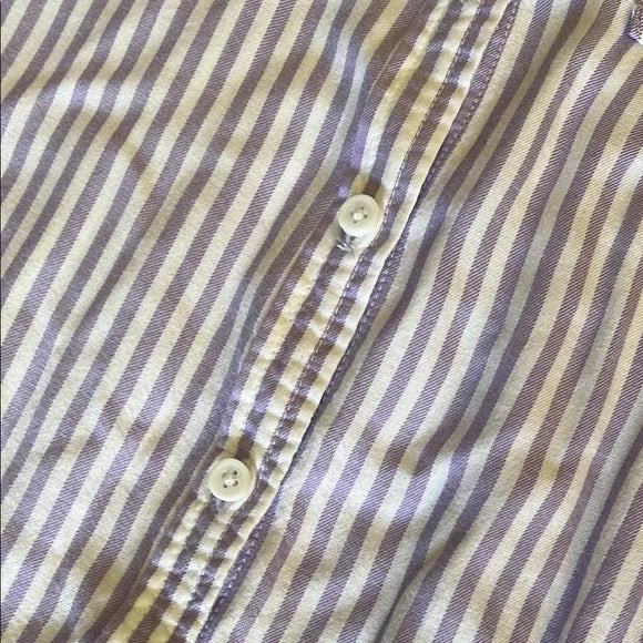 Thrifted Beach Lunch Lounge Striped Button-Up Shirt