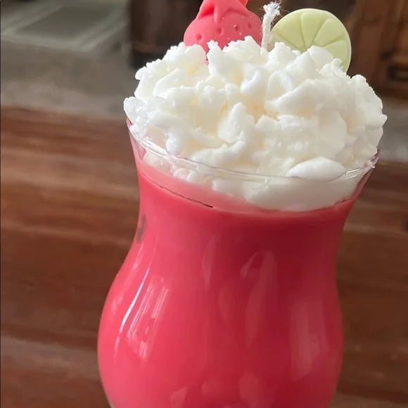 Handmade Strawberry Daiquiri Candle Décor