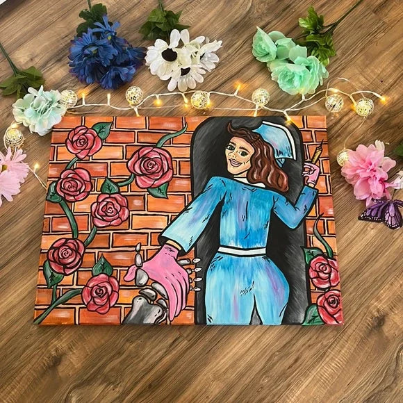 Hand Made Pop Art Rose Painting