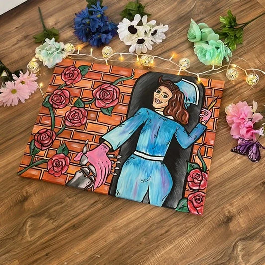 Hand Made Pop Art Rose Painting