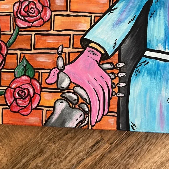 Hand Made Pop Art Rose Painting