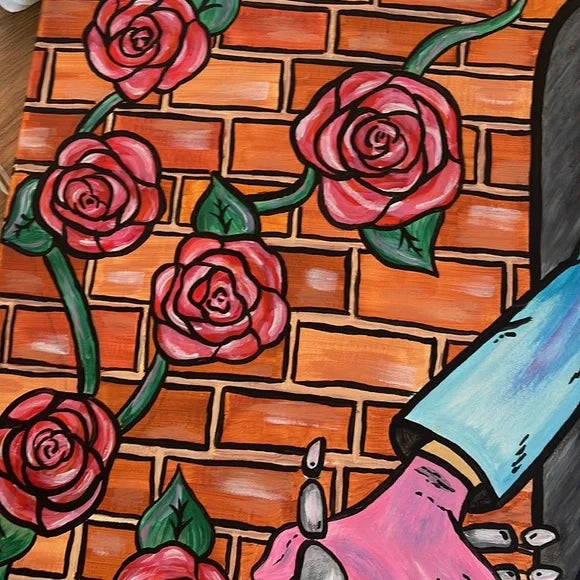 Hand Made Pop Art Rose Painting