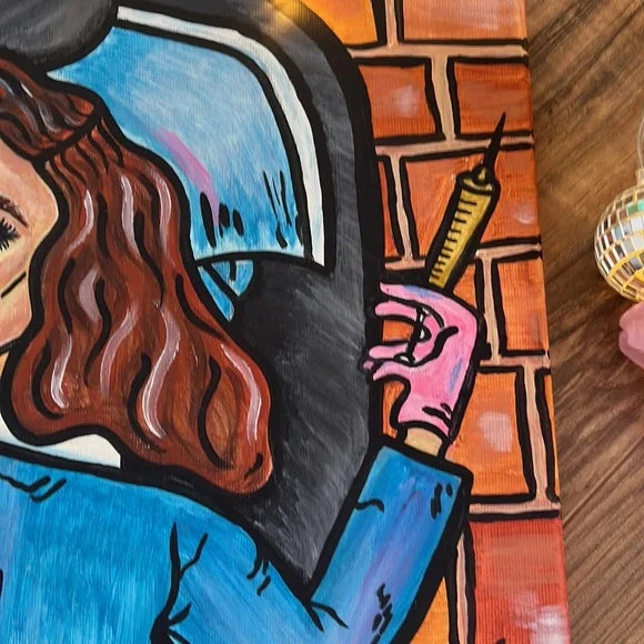 Hand Made Pop Art Rose Painting