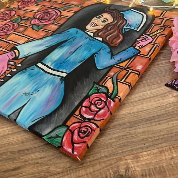 Hand Made Pop Art Rose Painting