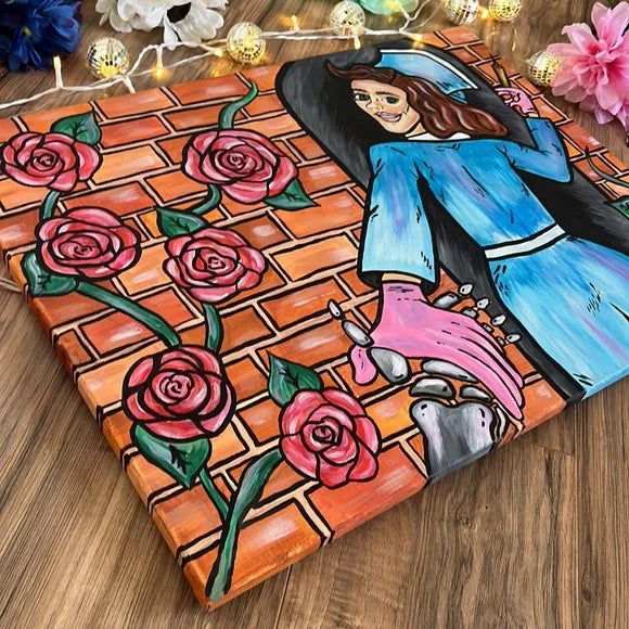 Hand Made Pop Art Rose Painting