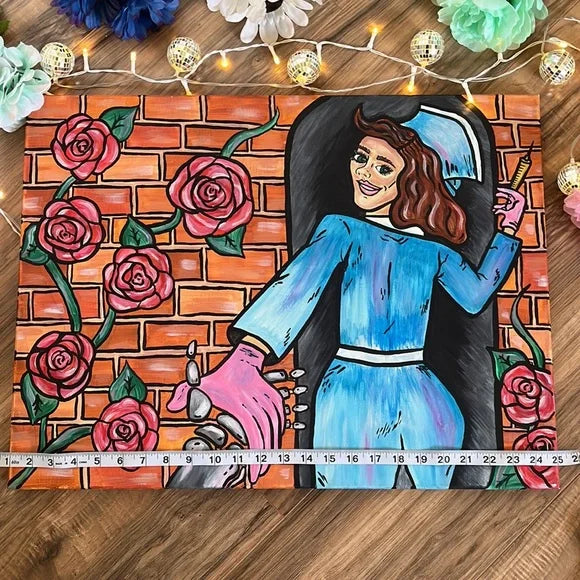 Hand Made Pop Art Rose Painting