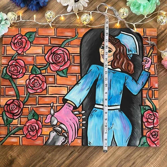Hand Made Pop Art Rose Painting