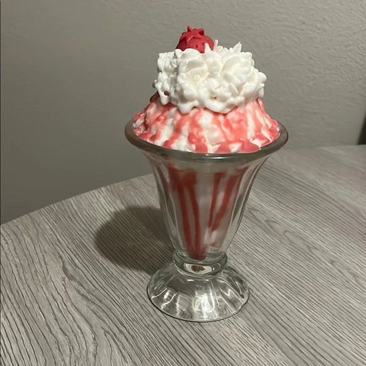 Handmade Strawberry Sundae Candle Décor