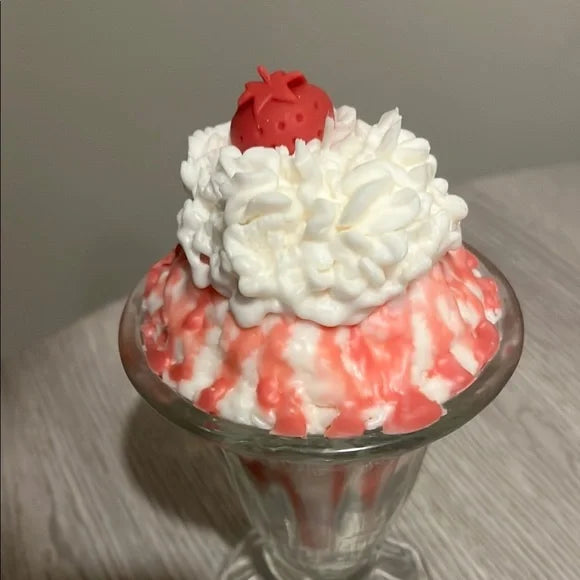 Handmade Strawberry Sundae Candle Décor