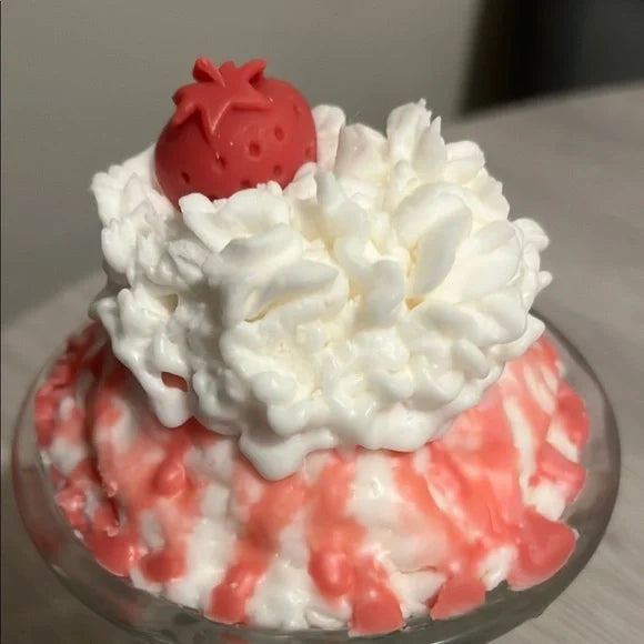 Handmade Strawberry Sundae Candle Décor
