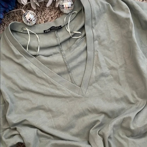 Thrifted Zara V Neck T-shirt Dress