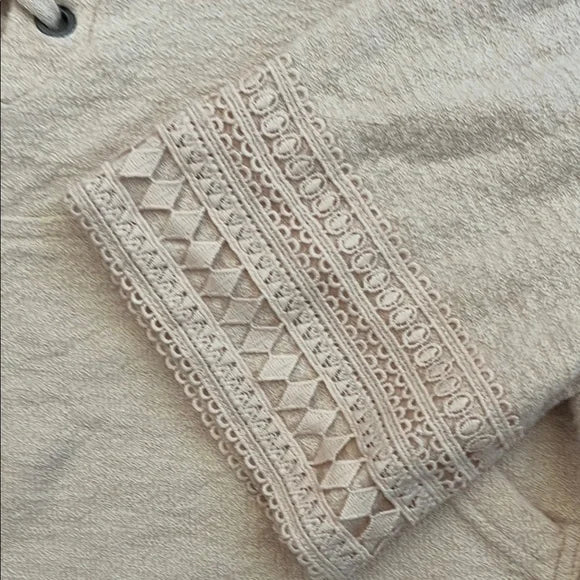 Thrifted Roxy Women's Pink Lace-Up Top