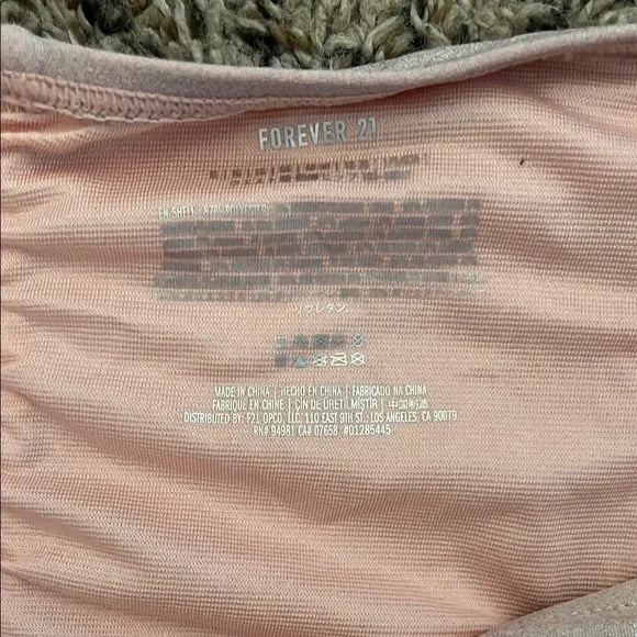 Thrifted Pink Shimmer Strapless Bikini