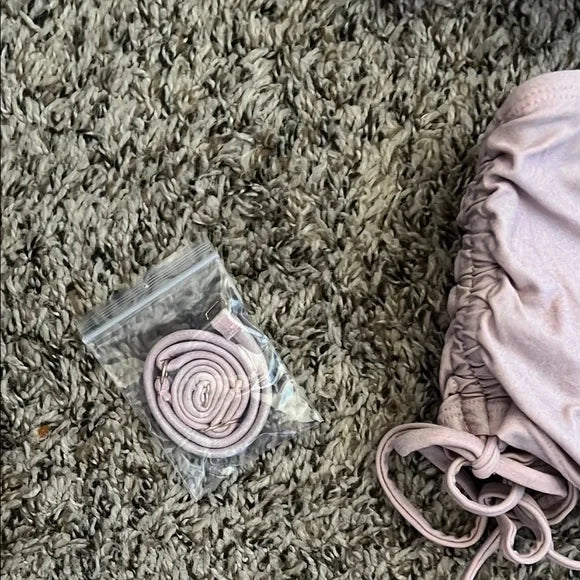 Thrifted Pink Shimmer Strapless Bikini