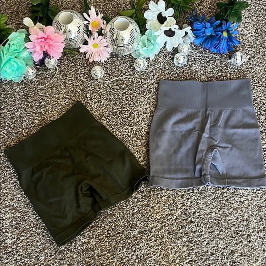 Thrifted High-Waisted Shorts Set