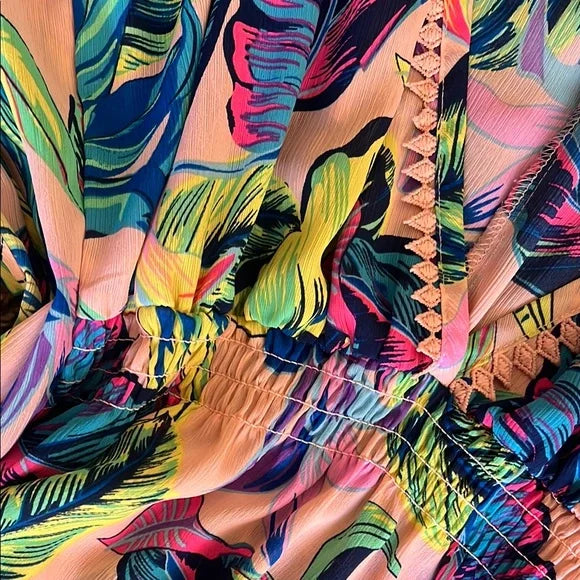 Thrifted Tropical Swim Coverup Dress