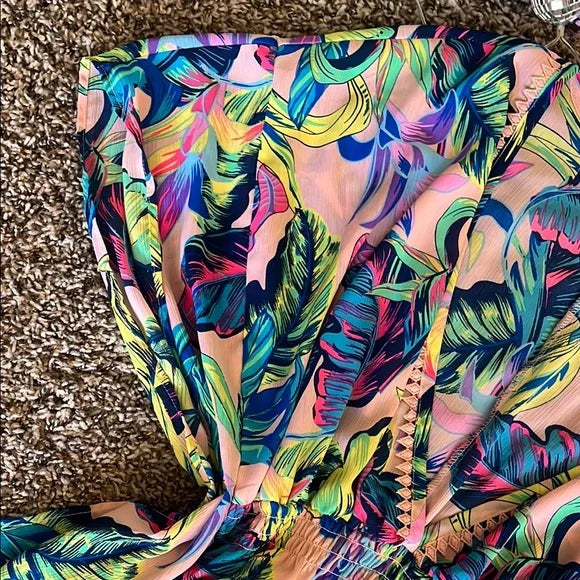 Thrifted Tropical Swim Coverup Dress