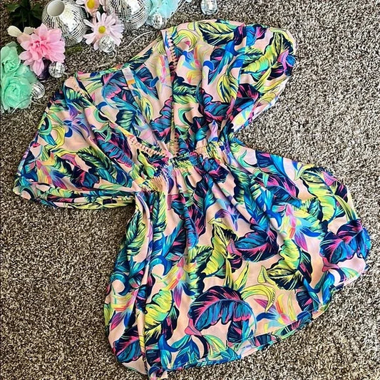 Thrifted Tropical Swim Coverup Dress