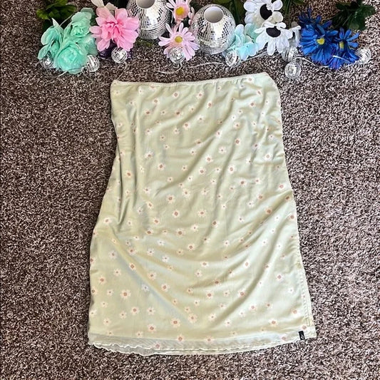 Thrifted Pastel Mesh Midi Skirt