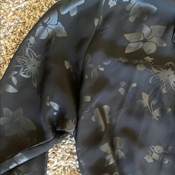Thrifted Sheer Floral Cardigan