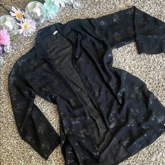 Thrifted Sheer Floral Cardigan