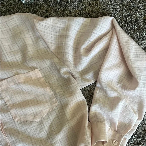 Thrifted Pink Button-Up Shirt