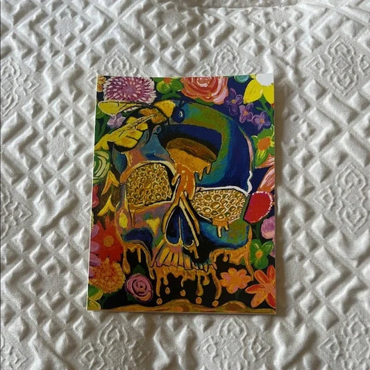 Hand Made Floral Bee Skull Art Sticker Pack